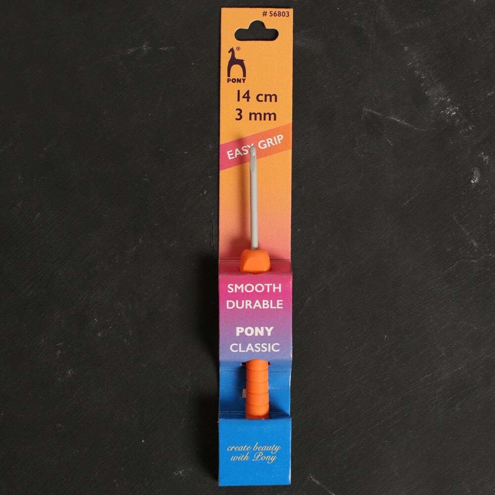 Pony Easy Grip 3 mm 14 cm Turuncu Yumuşak Saplı Yün Tığ - 56803